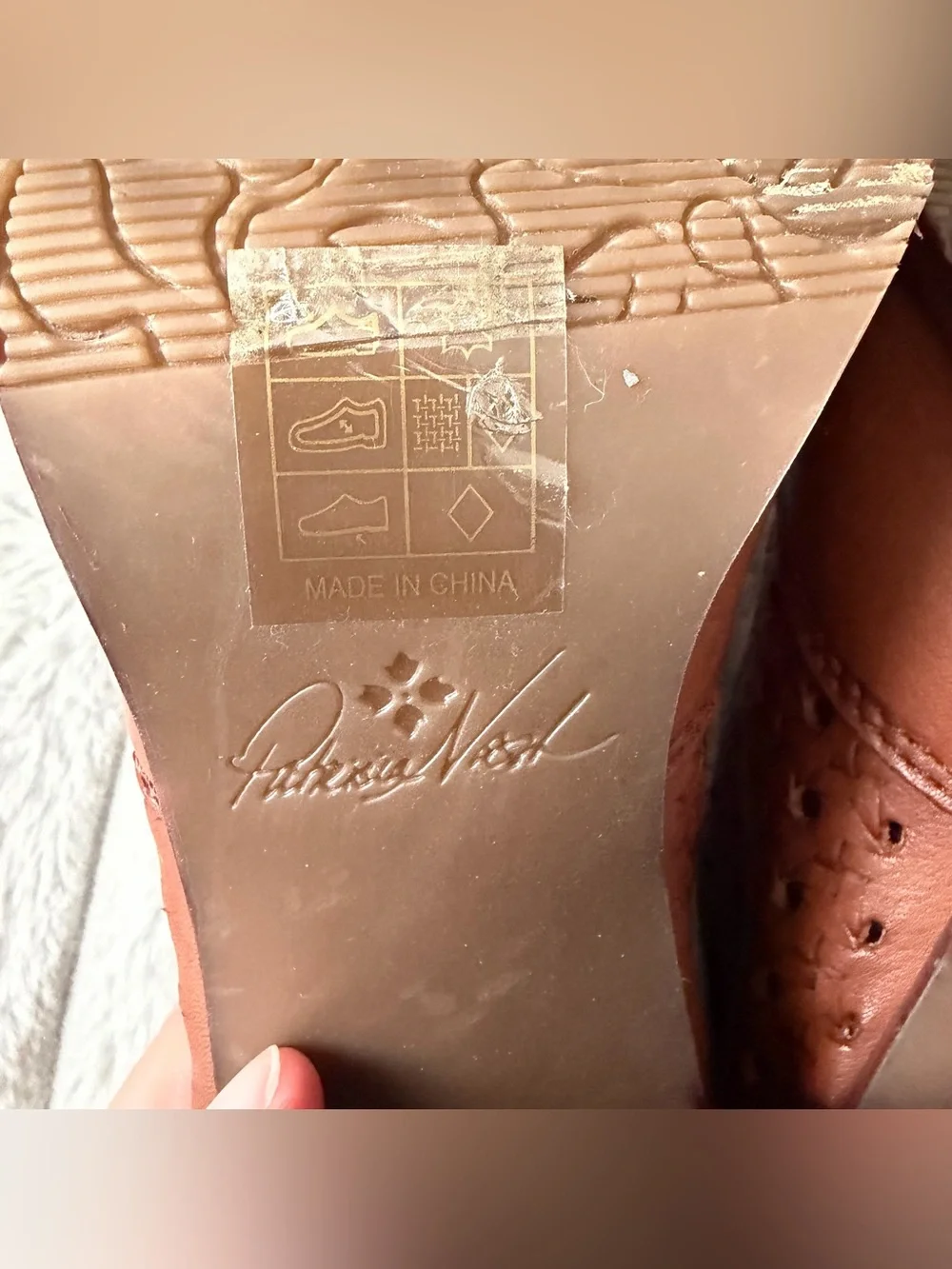 Patricia Nash brown leather Parma heeled lace-up oxfords